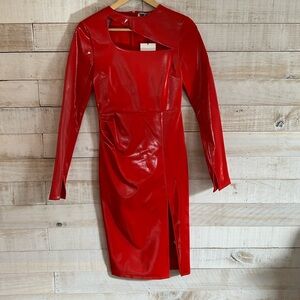Lita red pleather cutout dress size xs